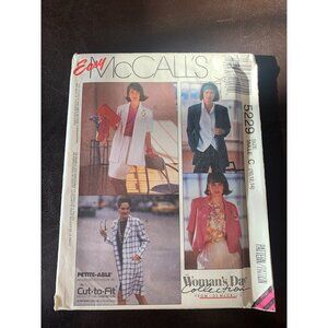 McCall's Misses Coat or Jacket Sewing Pattern 5229 Sz 10 -14 - Uncut